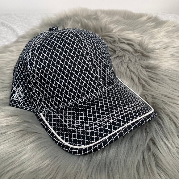 NWOT Hippie Runner Black Hat with White Lattice Pattern - Picture 3 of 6